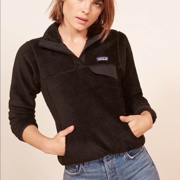 Patagonia Re-Tool Harvest Comfy Soft Lush Pile Black Sweater XS